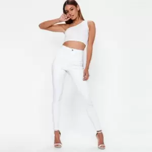 Missguided Petitevice Highwaisted Skinny Jeans - White