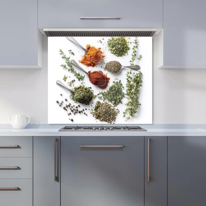 Image of Warren Reed - Designer Herbal Essence in Spoons Kitchen Splashback Size: 600mm x 750mm Multicolor Unisex 600mm x 750mm