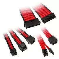 Image of Kolink Core Adept Braided Cable Extension Kit - Racing Red