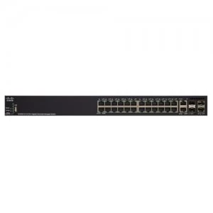 image of Cisco SG350X-24P Managed L3 Gigabit Ethernet (10/100/1000) Black 1U Power over Ethernet (PoE)