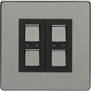 image of LightwaveRF 230V 2 Gang Master Dimmer - Black Chrome - JSJSLW420BLK