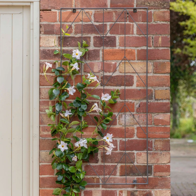 Image of Ivyline Herringbone Trellis Zinc H120cm W60cm Silver