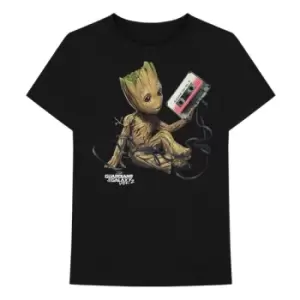 Image of Marvel Comics - Guardians of the Galaxy Groot with Tape Unisex Large T-Shirt - Black