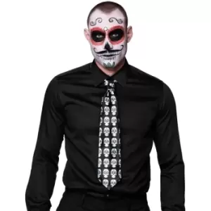 image of Halloween Skull Tie (Black/White)