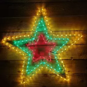 Image of 80cm Multicoloured LED Star Ropelight Christmas Decoration