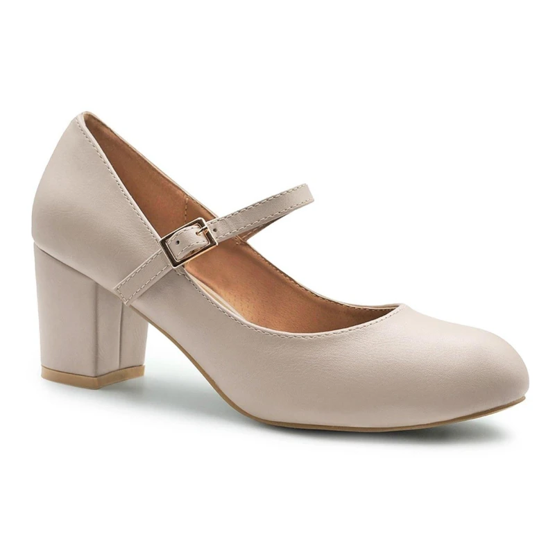 Image of Wheres That From Araceli Block Heel Pumps In Nude Nudepu female 5