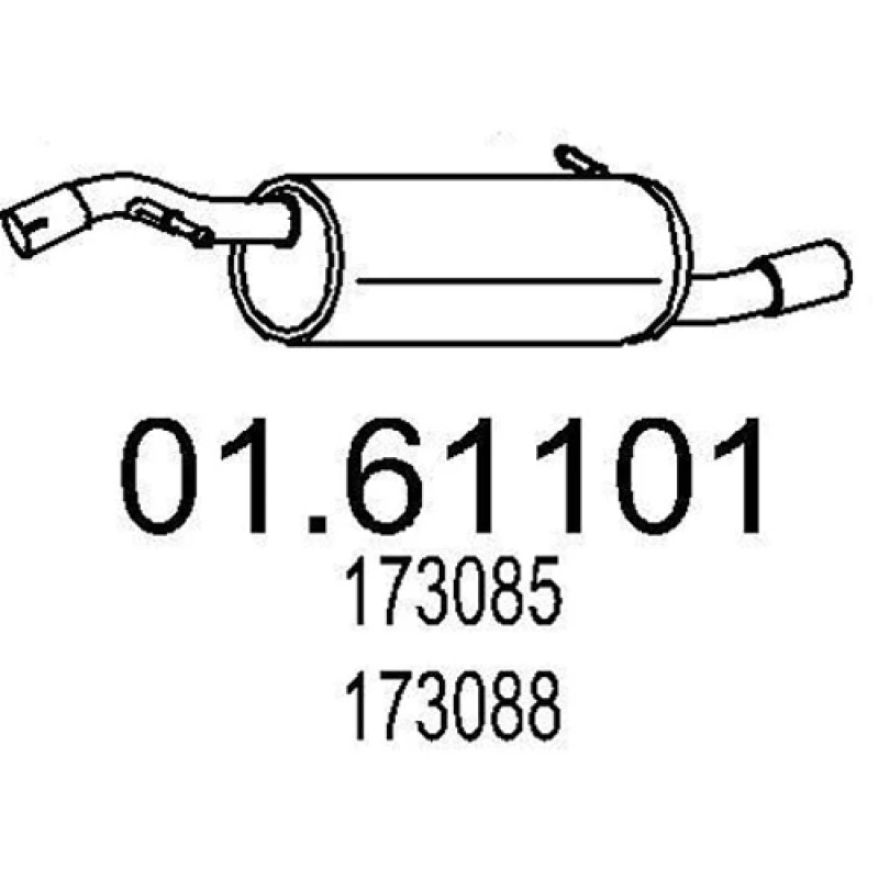 Image of MTS 01.61101 Rear silencer End Silencer (3437)