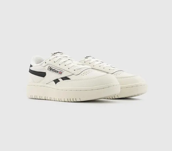 Image of Reebok Womens Club C Double Revenge Trainers Chalk Core Black White, 4.5