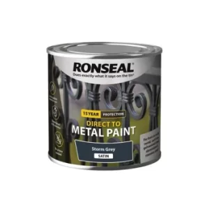 image of Direct to Metal Paint Storm Grey Satin 250ml RSLDTMSTS250