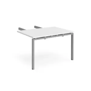 image of Adapt add on unit double return desk 800mm x 1200mm - silver frame and white top