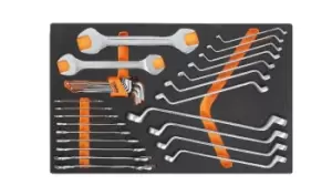 image of Beta Tools M30 31pc Spanner & Hex Key Set in Soft Tray for Roller Cabs 024500030