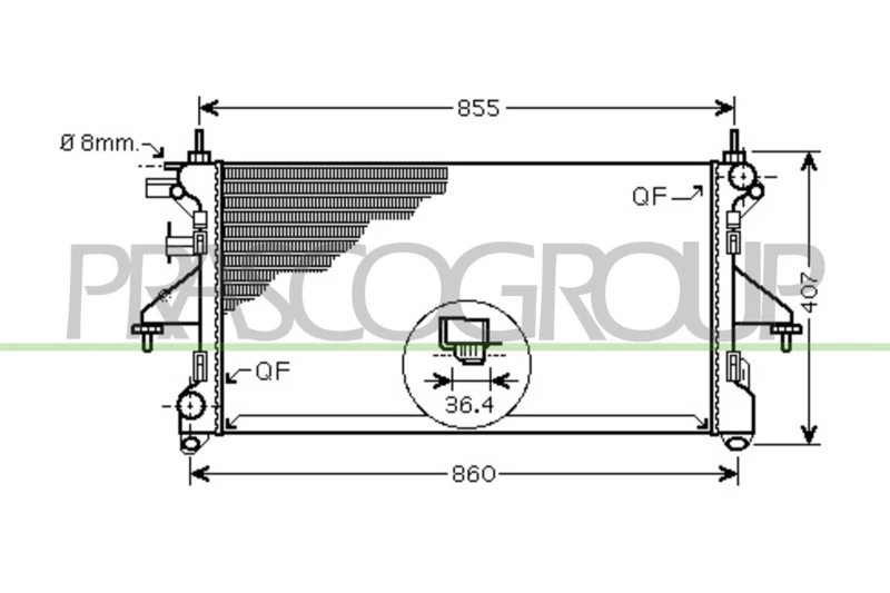 Image of PRASCO Engine radiator PRASCO FT930R006