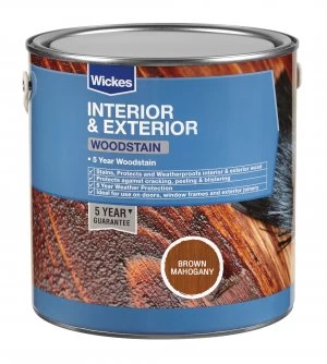 Image of Wickes Woodstain - Brown Mahogany 750ml