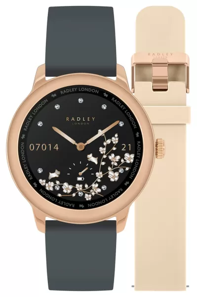 Radley Pink/Grey Silicone Strap Smartwatch Set