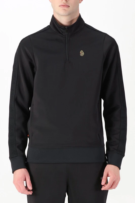 Image of Luke 1977 Luke 1977 Men Tttqr Quarter Zip Sweatshirt in Black Size: large Black L Male 5056524391907