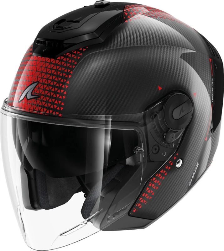Image of Shark RS Jet Carbon Ikonik Jet Helmet, black-red, Size L for Men