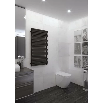 image of Quadrus Bold One 870X450mm Towel Warmer 600W Metallic Black - Terma