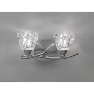 image of 09diyas - Iku wall light with switch 2 G9 bulbs, satin nickel