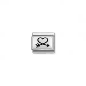 Image of Classic Silver Heart with Arrow Link 330109/40