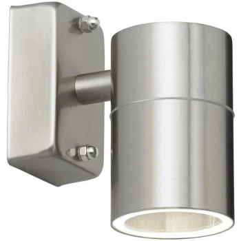 Image of Endon Canon - 1 Light Outdoor Wall Light Clear Glass, Polished Stainless Steel IP44, GU10