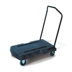 Image of Rubbermaid Triple Trolley Standard Duty with User Friendly Handle and Casters Black