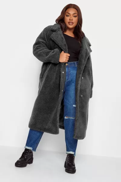 Image of Yours Borg Maxi Coat Black