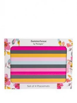 image of Summerhouse By Navigate Gardenia Striped Placemats ; Set Of 4