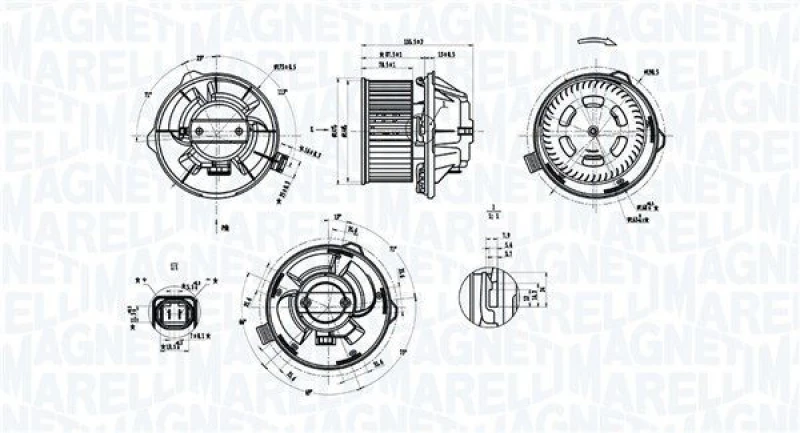 Image of MAGNETI MARELLI Heater blower motor MAGNETI MARELLI 069412389010