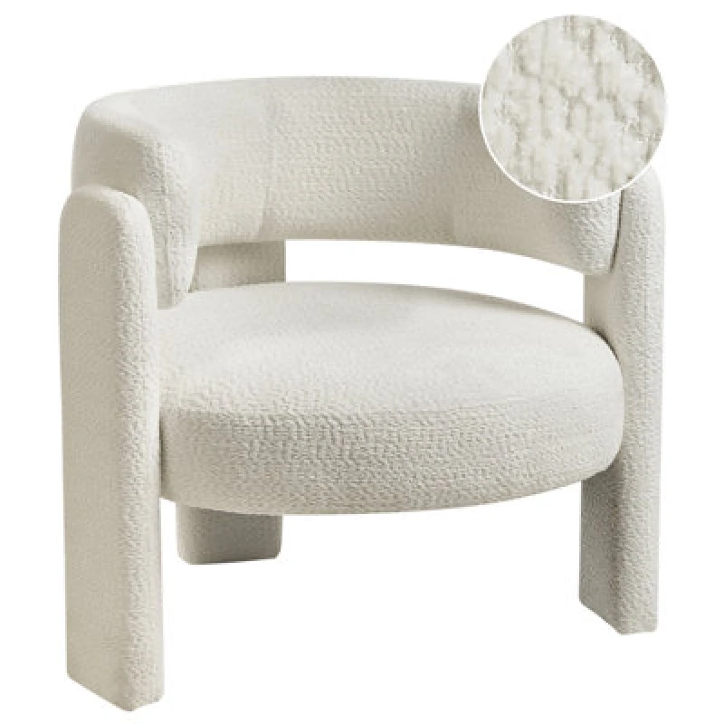 Image of Beliani Armchair Burea Chenille Off-White