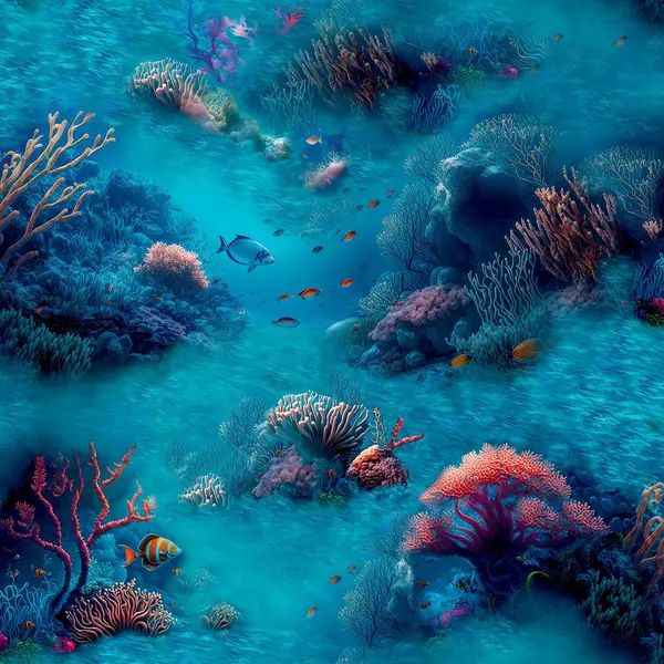 Image of Arthouse Under The Sea Wallpaper Blue