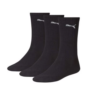 Puma Sports Socks UK Size 9-11 Black 3 Pack