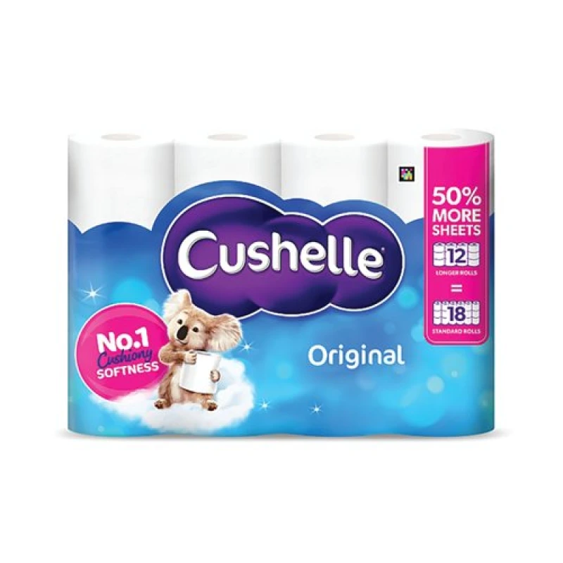 Image of Cushelle Original Toilet Roll 2-Ply 270 Sheets (12 Pack) 10590