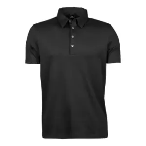 Image of Tee Jays Mens Pima Short Sleeve Cotton Polo Shirt (2XL) (Black)
