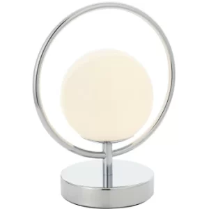 Image of Complete Table Lamp Chrome Plate, Opal Glass