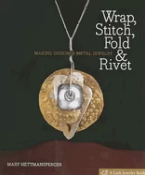 Image of wrap stitch fold and rivet making designer metal jewelry