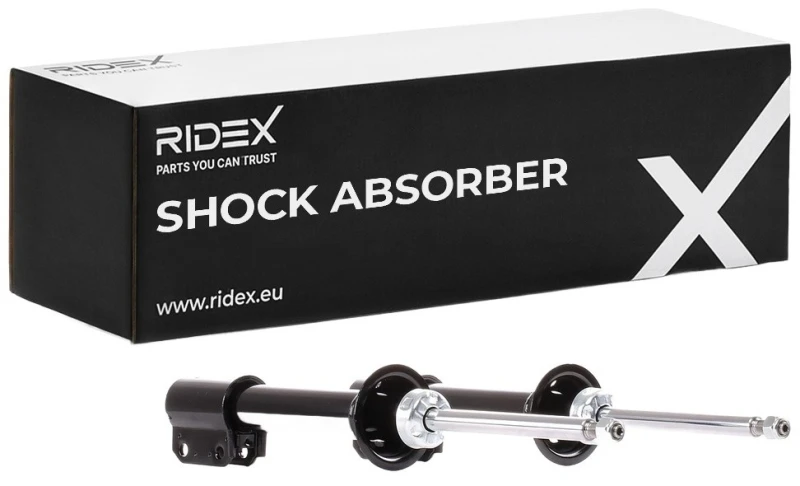 Image of RIDEX 854S2349 Shock absorber Front Axle, Gas Pressure, Twin-Tube, Suspension Strut, Top pin Shock Absorber (854)