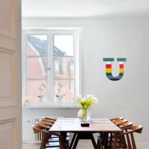 Image of Alphabet U 2 Multicolor Decorative Wooden Wall Accessory