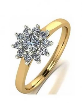 Image of Moissanite 9Ct Gold 0.50Ct Cluster Ring