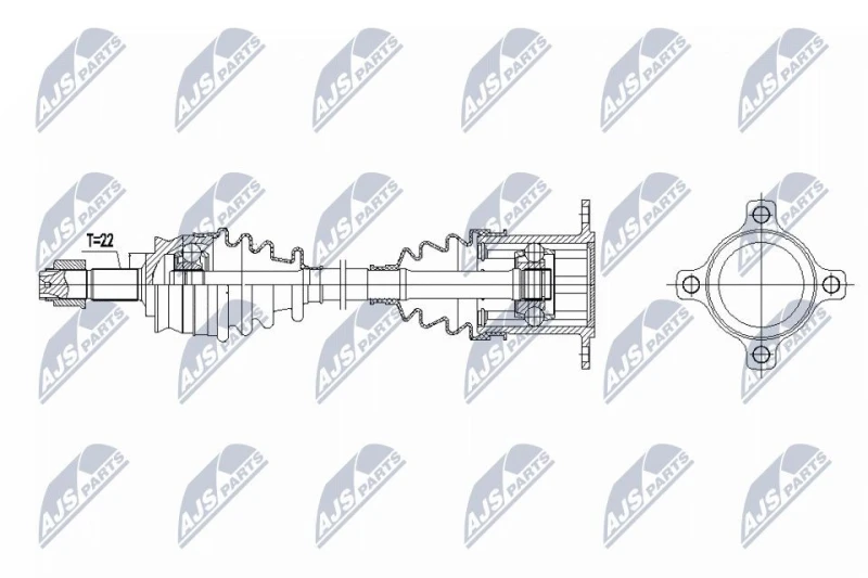 Image of NTY NPW-FT-092 Drive shaft Manual Transmission, Rear Axle Left Drive Shaft (13)