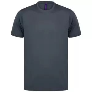 image of Henbury Mens HiCool Performance T-Shirt (L) (Charcoal)