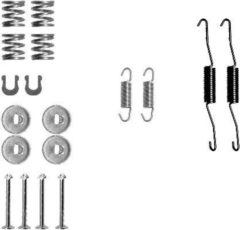 Image of HELLA Brake shoe fitting kit HELLA 8DZ 355 200-521