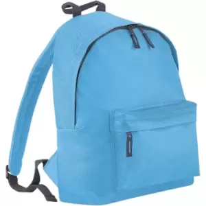 Image of Childrens Junior Fashion Backpack Bags / Rucksack / School (Pack Of 2) (One Size) (Surf Blue/ Graphite grey) - Beechfield