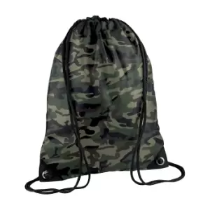 image of Bagbase Premium Gymsac Water Resistant Bag (11 Litres) (Pack Of 2) (One Size) (Jungle Camo)