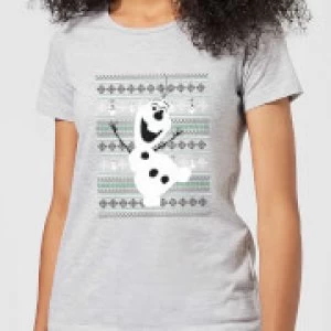 Image of Disney Frozen Olaf Dancing Womens Christmas T-Shirt - Grey - 3XL