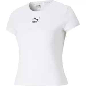 Puma Classic Fitted T Shirt Womens - White