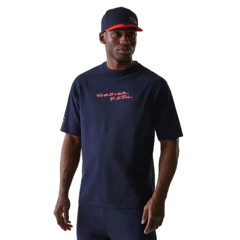 Image of new era RedBull Racing T-Shirt Back Graphic Bleu Male XL