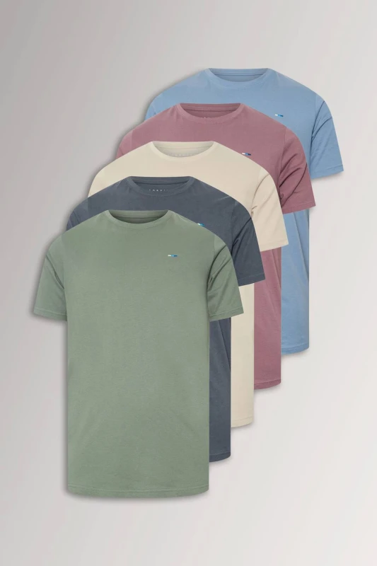 Image of BadRhino BadRhino Men 5 Pack Extra Long T-Shirts Size: large Multi Color L Male 5063589773890