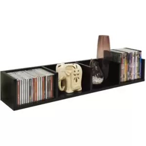 VIRGO - Gloss 84 CD / 56 DVD / Bluray / Media Wall Storage Shelf - Black - Black