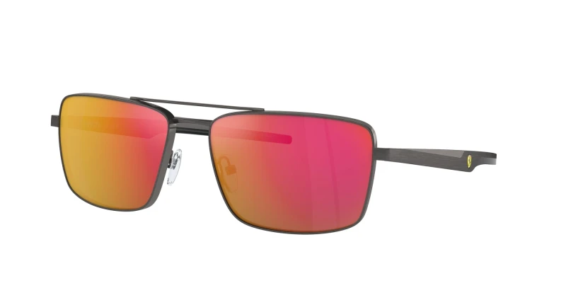 Image of Ferrari Scuderia 0Fz5001 Rectangle Sunglasses- Black WG53V Male