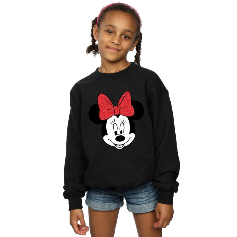 Image of Disney Minnie Mouse Head Sweatshirt Black female